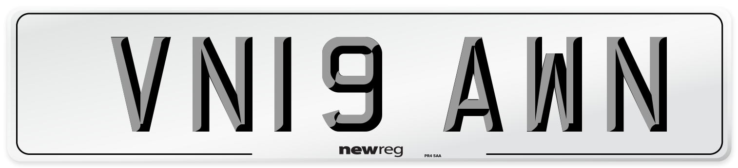 VN19 AWN Number Plate from New Reg